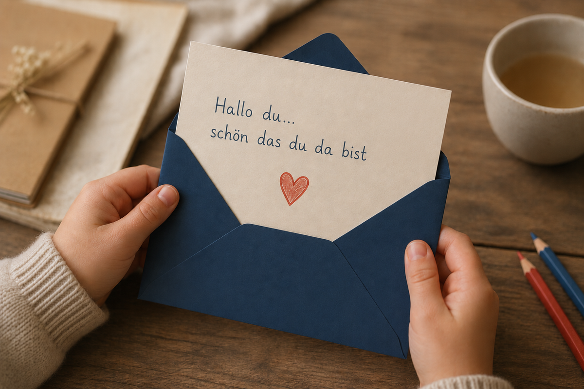 Kind hält Brief in der Hand von Ottis Welt